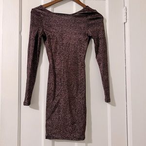 H&M Black/Plum Shimmer Bodycon